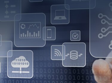 Blue Digital Services and Technologi Icons on a Monitor | © Allgaier Process Technology 2022
